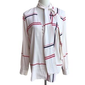 Ann Taylor Long Sleeve Neck Tie Blouse Size Medium NEW